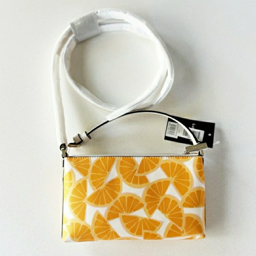 Kate Spade Sadie Citrus Wedge Print Bag and Wristlet Set w/ Crossbody NWT! - Picture 6 of 14